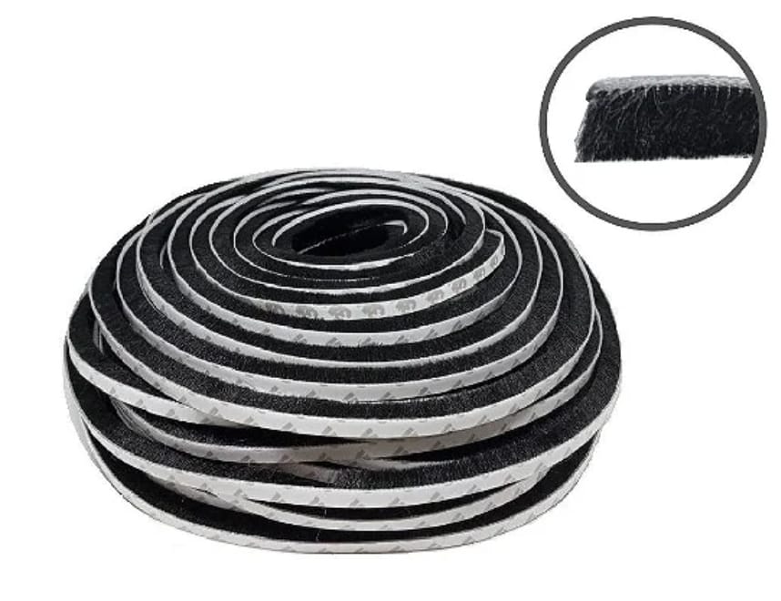 Escova de Vedação Auto adesiva 5x7 Preta